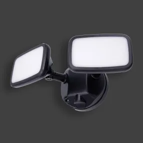 Bordeaux 2 Light Security Wall Light - Black