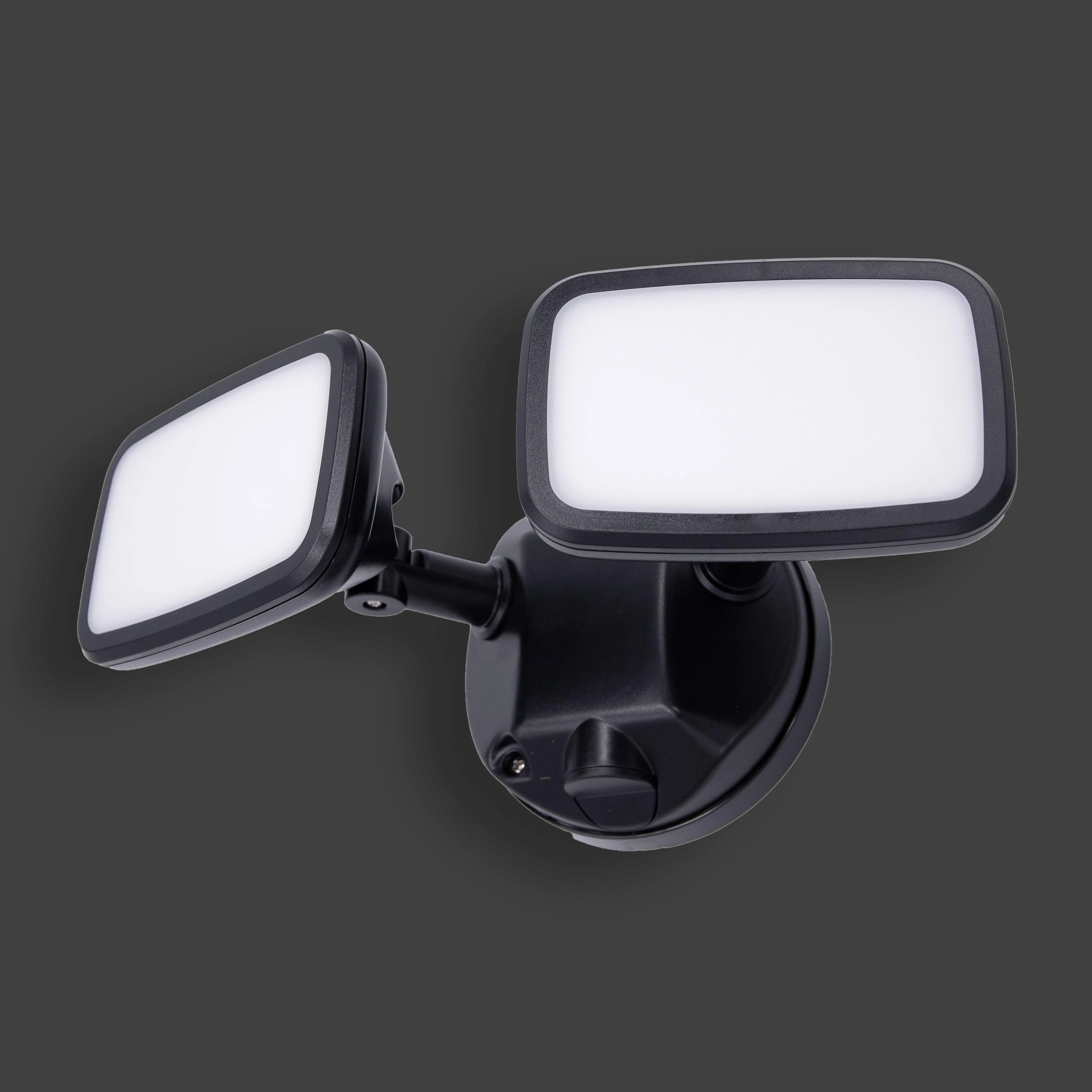 Bordeaux 2 Light Security Wall Light - Black