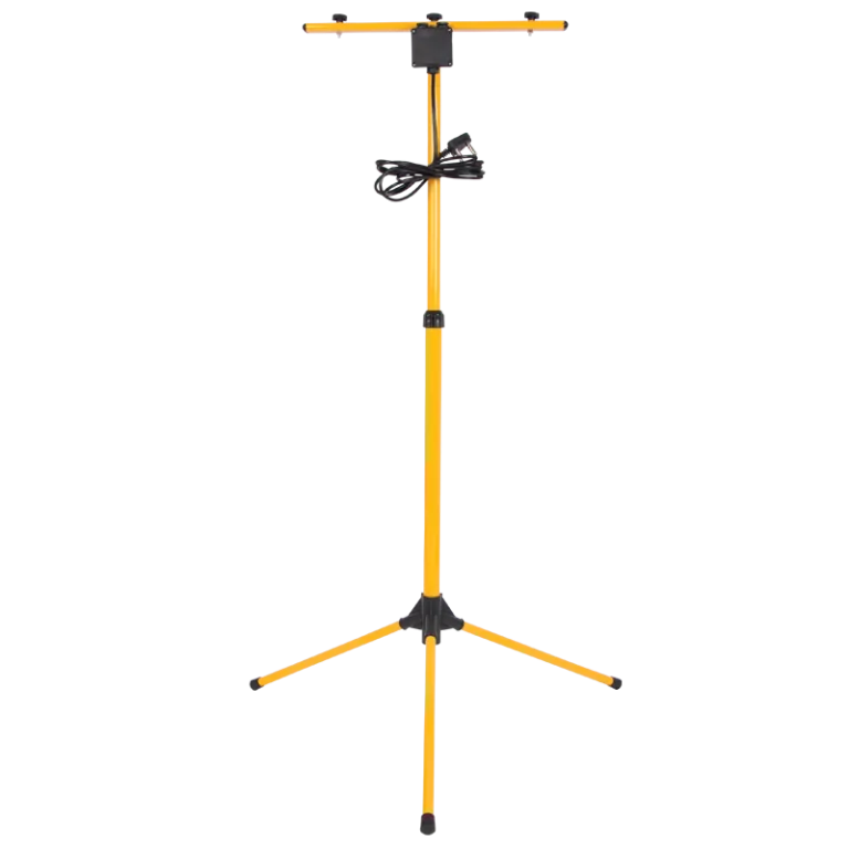 Bright Star Lighting FL009 YELL/BLACK Two Head Metal Floodlight Stand with Waterproof Connection Box and 3 Meter Cable