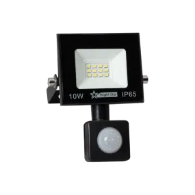 Bright Star Lighting FL031 BLACK LED Die Cast Aluminium with Tempered Glass Lens and PIR Sensor