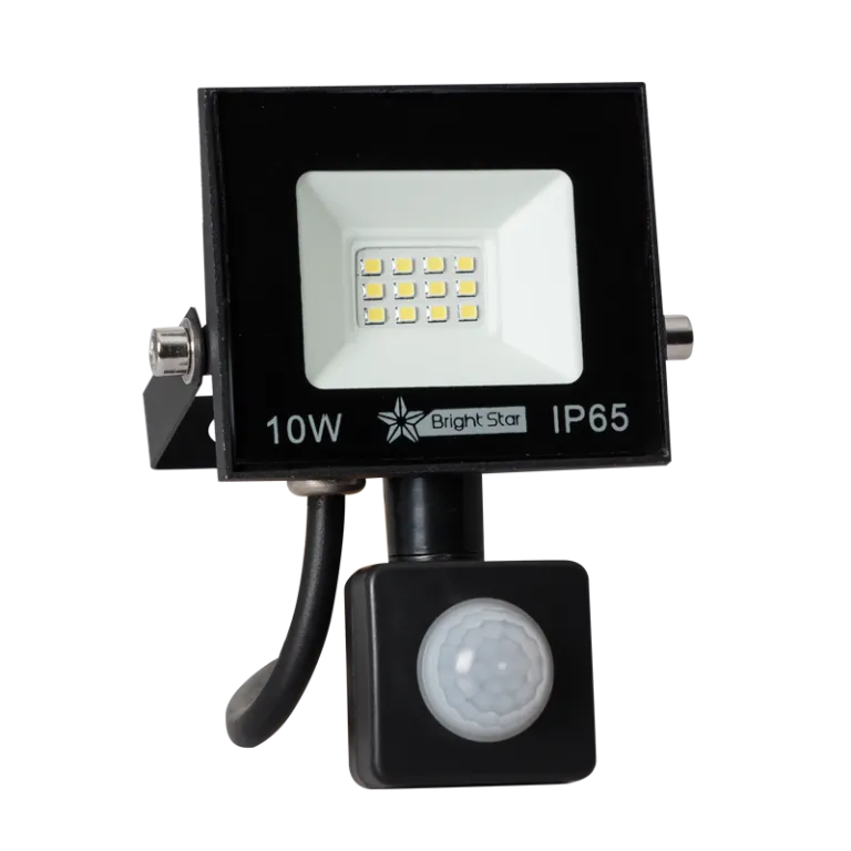 Bright Star Lighting FL074 BLACK Die Cast Aluminium with Tempered Glass Lens and PIR Sensor
