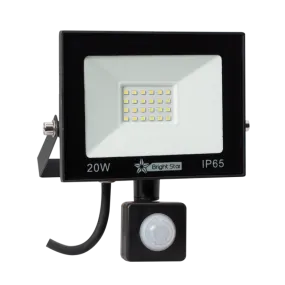 Bright Star Lighting FL075 BLACK Die Cast Aluminium with Tempered Glass Lens and PIR Sensor