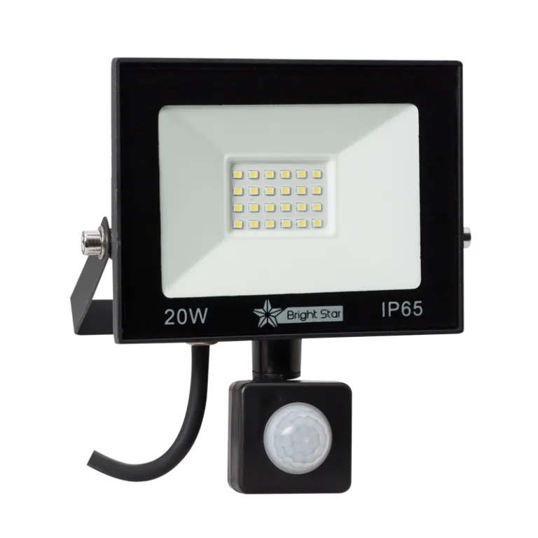 Bright Star Lighting FL075 BLACK Die Cast Aluminium with Tempered Glass Lens and PIR Sensor