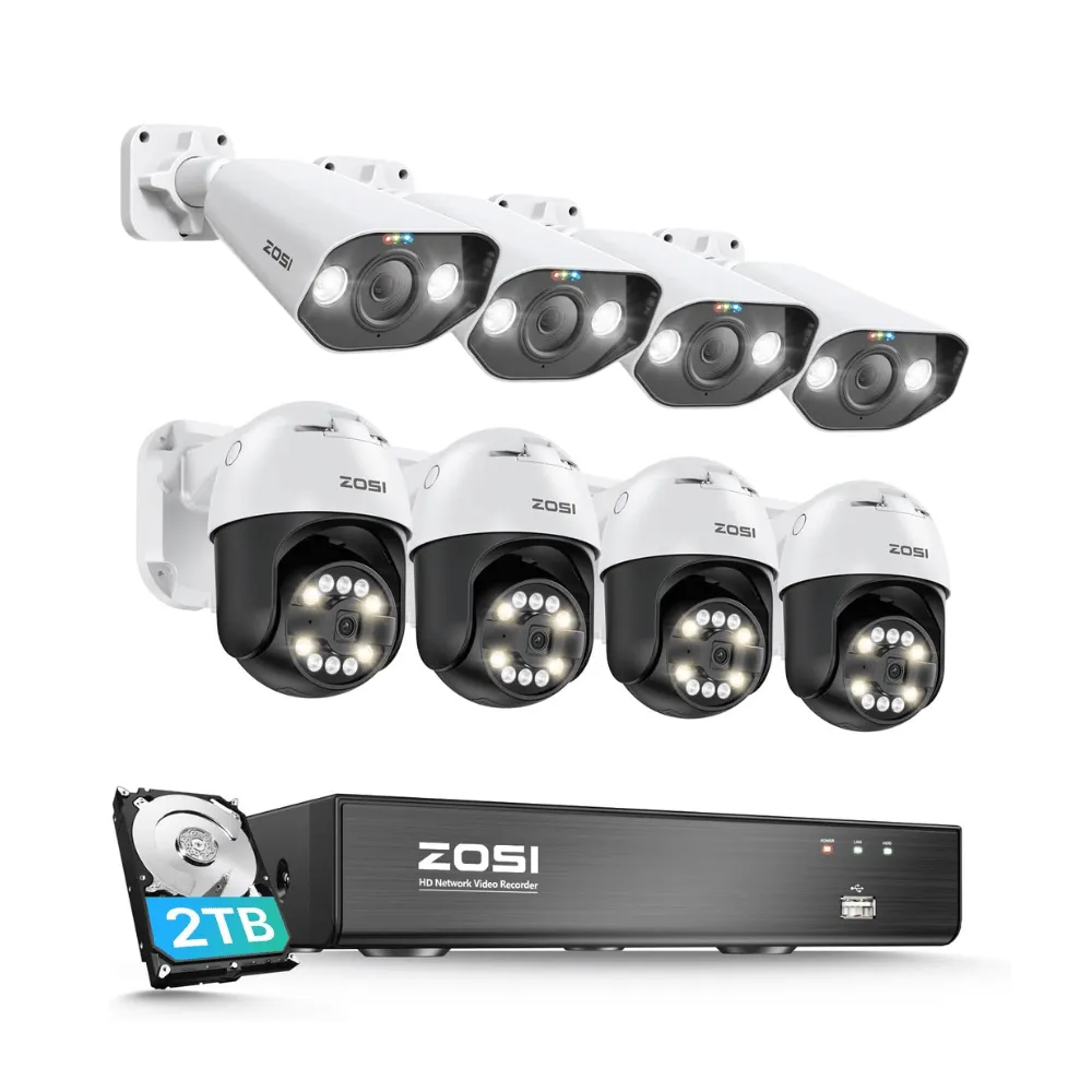 C296/C225/C182 4K Security Camera System   4K 8CH PoE NVR   2TB Hard Drive