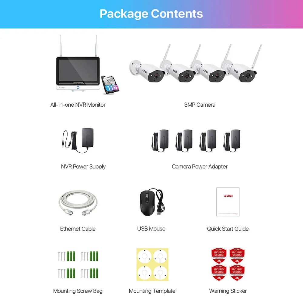 C302 3MP WiFi Security System   12.5 inch LCD Monitor   Up To 8TB