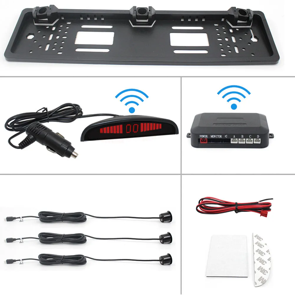Car Parking Sensor Kit Auto Reversing Radar European License