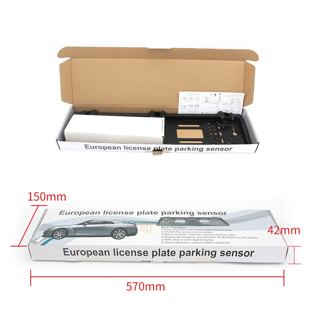 Car Parking Sensor Kit Auto Reversing Radar European License