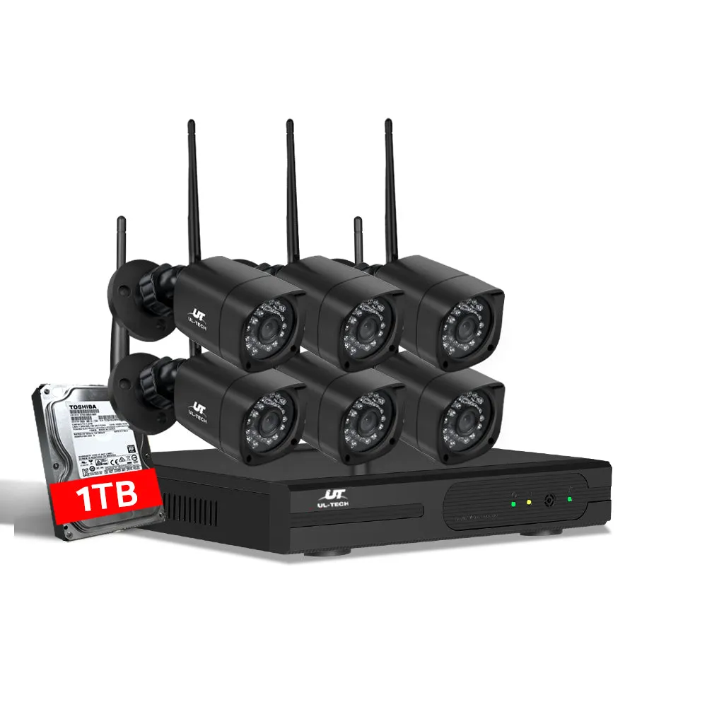CCTV Wireless Security Camera System 8CH Home Outdoor WIFI 6 Square Cameras Kit 1TB