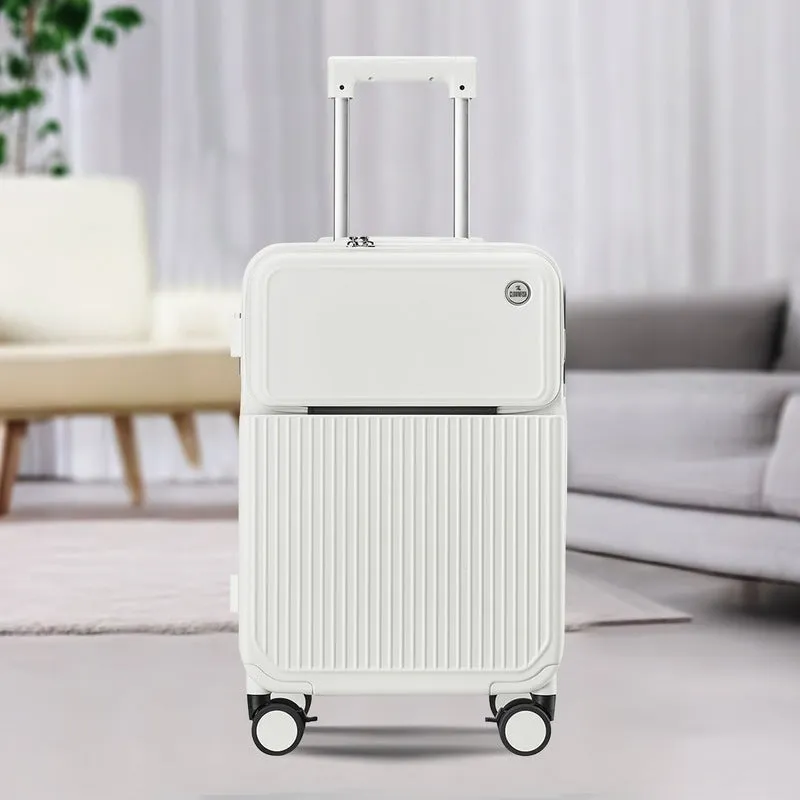 Clownfish Popstar Series Trolley Bags for Travel | Suitcase for Travel | Cabin Trolley Bags | Luggage Bags | 36 litres | White