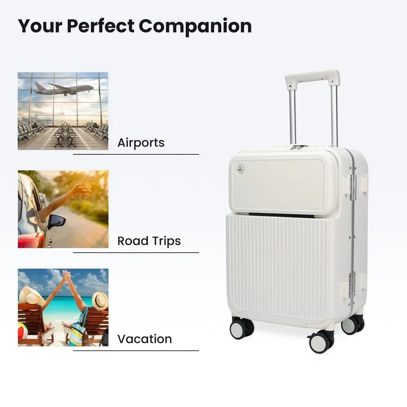 Clownfish Popstar Series Trolley Bags for Travel | Suitcase for Travel | Cabin Trolley Bags | Luggage Bags | 36 litres | White