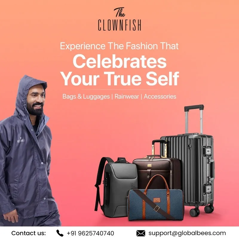 Clownfish Popstar Series Trolley Bags for Travel | Suitcase for Travel | Cabin Trolley Bags | Luggage Bags | 36 litres | White