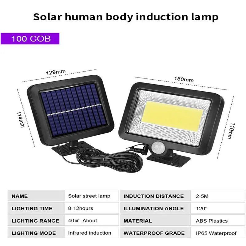 Cob Outdoor Waterproof Split Solar Lamp Db-104A