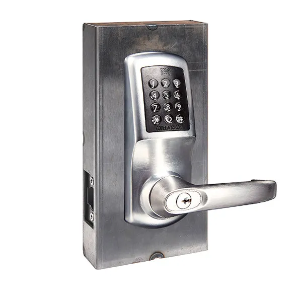CodeLocks - CL5510 Gate Box Kit - Electronic Smart Lock - Medium Duty - Tubular Latch Bolt Gate Box Kit - Passage Mode - MIFARE - Bluetooth - Brushed Steel - Grade 2