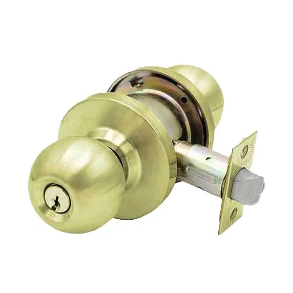 Commercial Door Knob Set - 2-3/4” Standard Backset - Polished Brass - Classroom - Grade 2