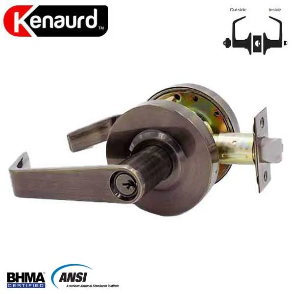 Commercial Lever Set Handle - 2-3/4” Standard Backset - Antique Brass - Entrance - Grade 2