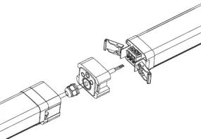 CONNECTION PLATE for use with Tri-Proof Linkable Vapor Lights 4ft and  8ft Wattage and Kelvin Adjustable models