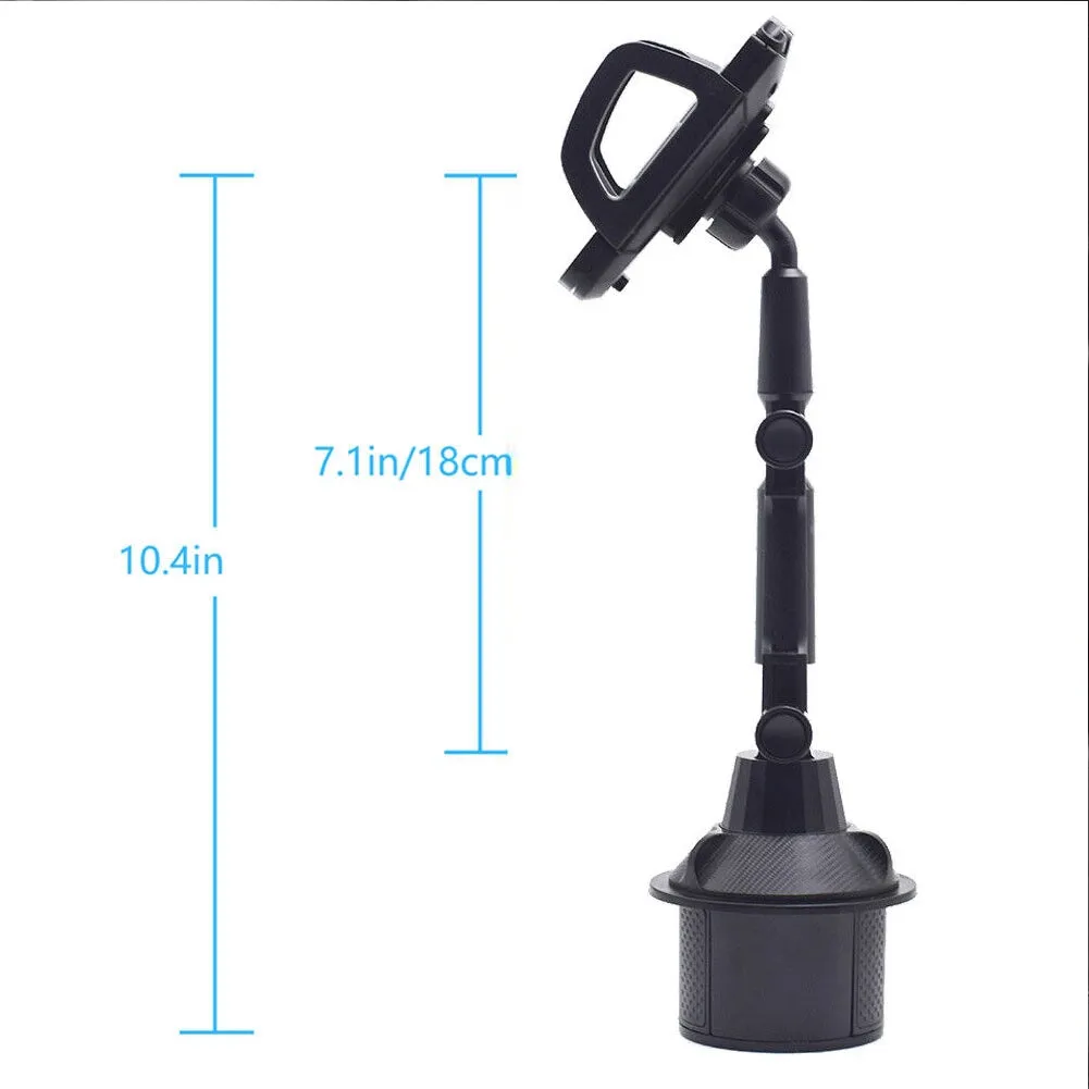 Cup Holder Phone Mount For Car Expandable Base Height Adjustable