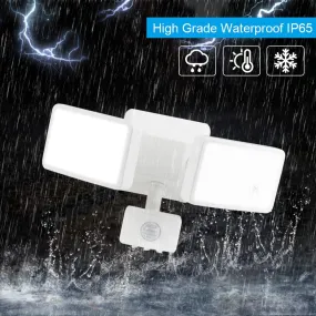 Depuley 20W LED PIR Security Light with Motion Sensor, Waterproof IP65, Daylight White, 1600LM, Outdoor Twin Security LED Flood Light, Porch Spotlights Ideal for Yard, Garage, Porch, Parking Lot