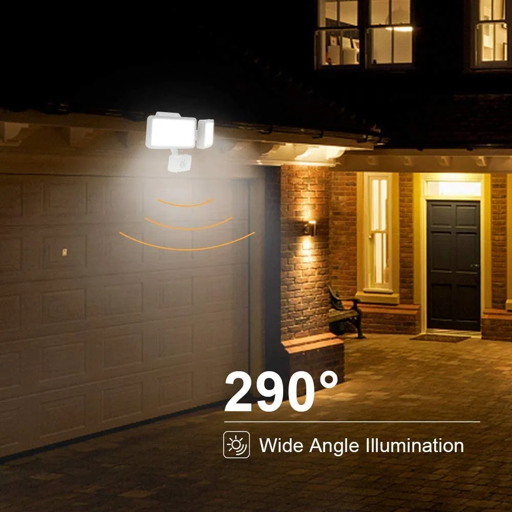 Depuley 20W LED PIR Security Light with Motion Sensor, Waterproof IP65, Daylight White, 1600LM, Outdoor Twin Security LED Flood Light, Porch Spotlights Ideal for Yard, Garage, Porch, Parking Lot