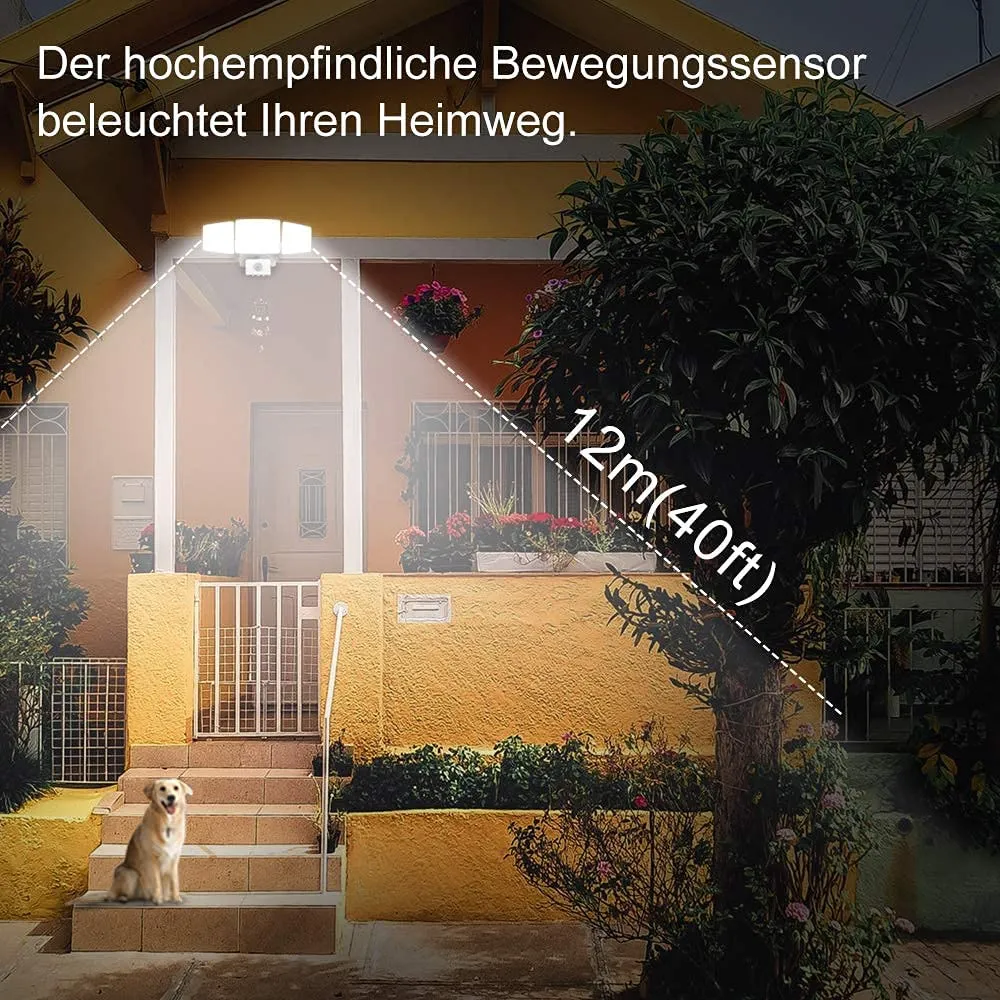 Depuley 35W Plug-In Motion Sensor Light Outdoor, Exterior LED Security Lights Fixture with 3 Adjustable Heads, Detector Flood Light for Garage Yard Porch Patio IP65 Waterproof, 6500K