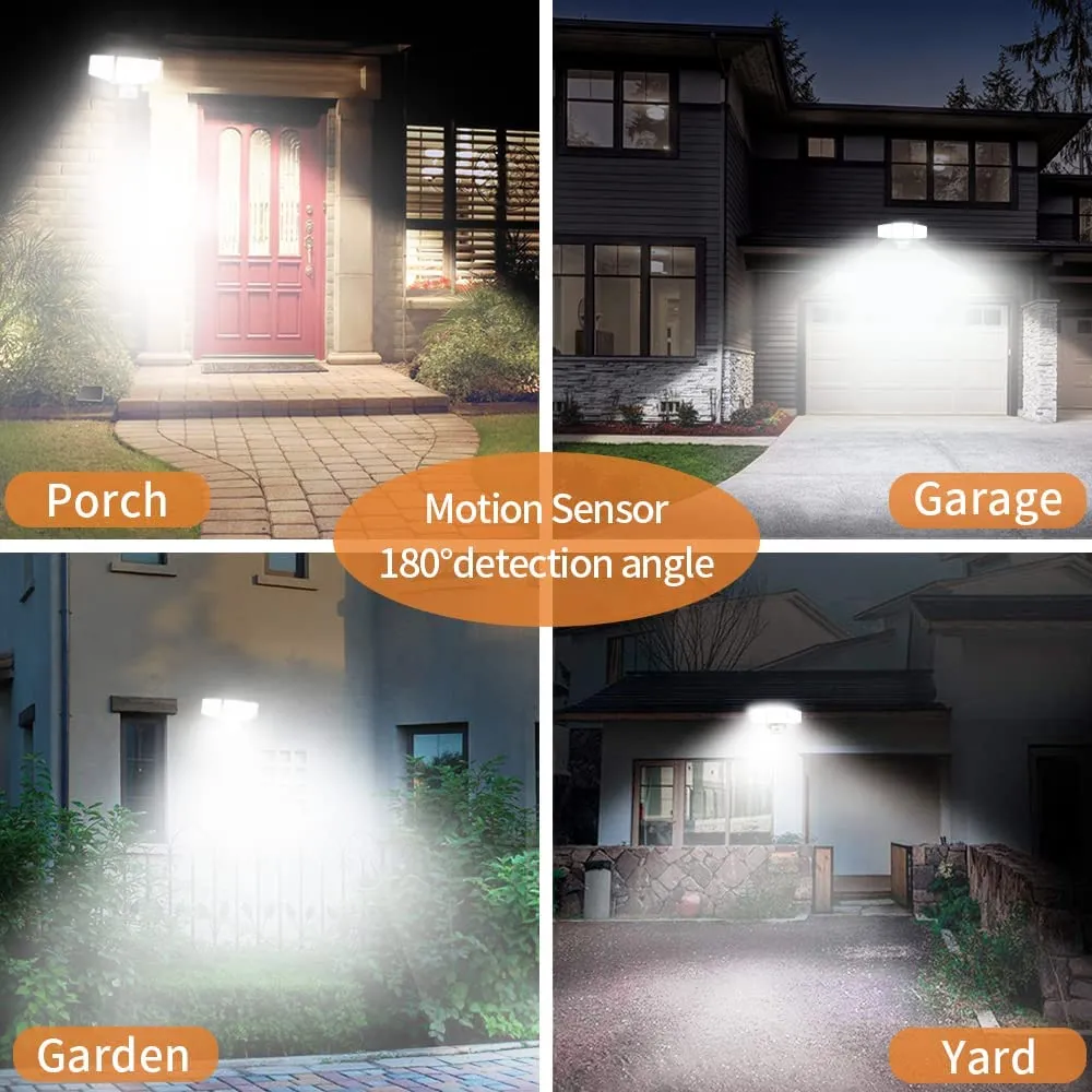 Depuley 35W Plug-In Motion Sensor Light Outdoor, Exterior LED Security Lights Fixture with 3 Adjustable Heads, Detector Flood Light for Garage Yard Porch Patio IP65 Waterproof, 6500K
