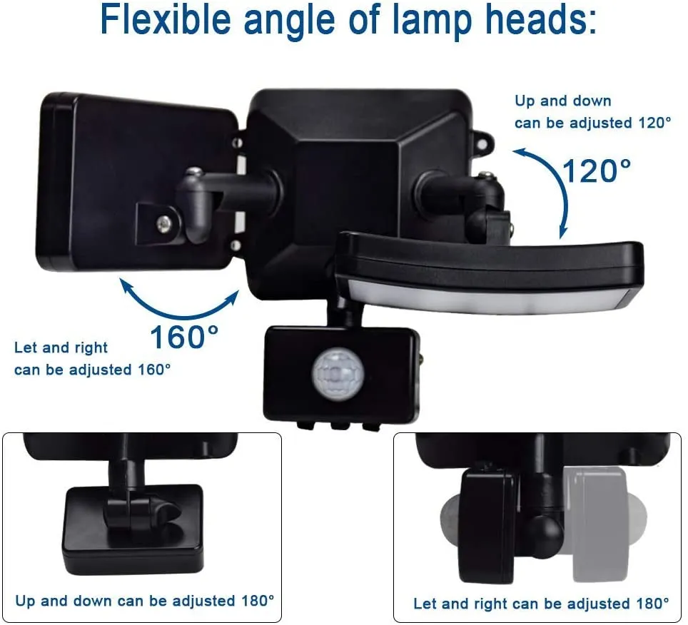 Depuley LED Motion Sensor Flood Light Outdoor-20W Pir Sensitive Security Lights Wall Fixture Lamps Waterproof Floodlight for Garage Yard Patio Pathway Porch Entryways-Daylight White with Plug-In