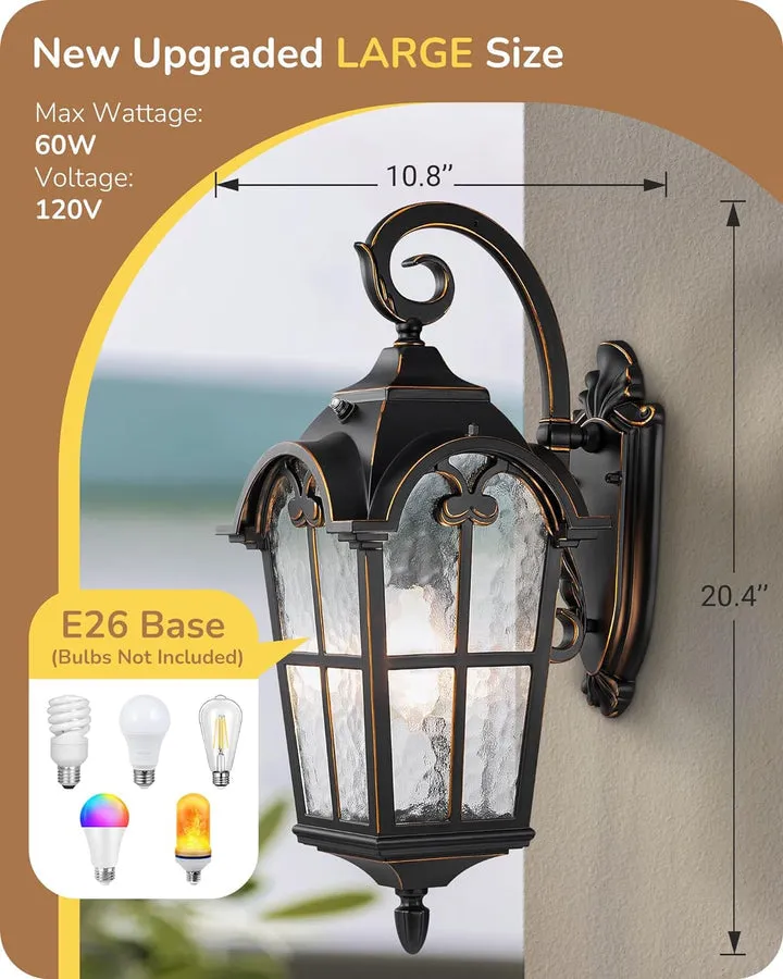 Dusk to Dawn Outdoor Wall Lights-HOWL06N