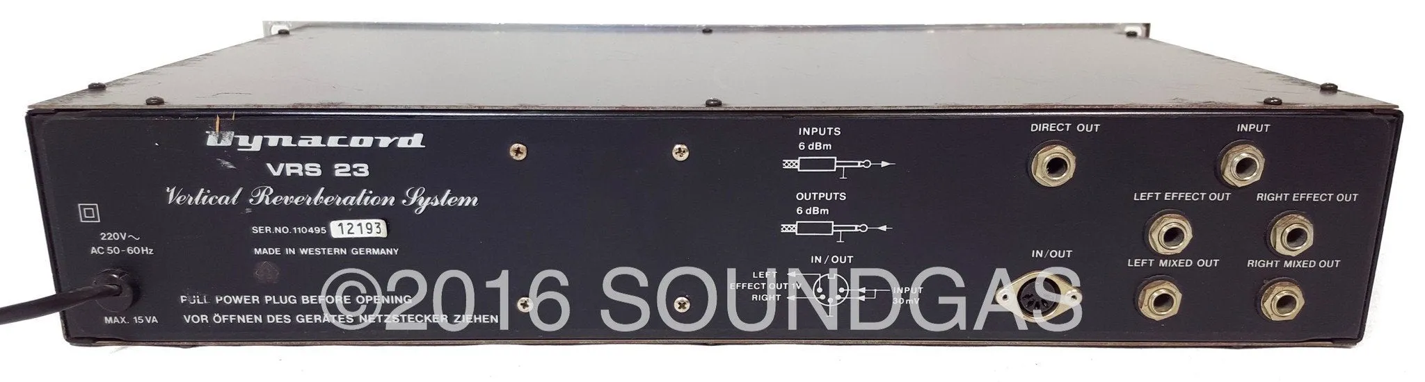 DYNACORD VRS 23 VERTICAL REVERBERATION SYSTEM