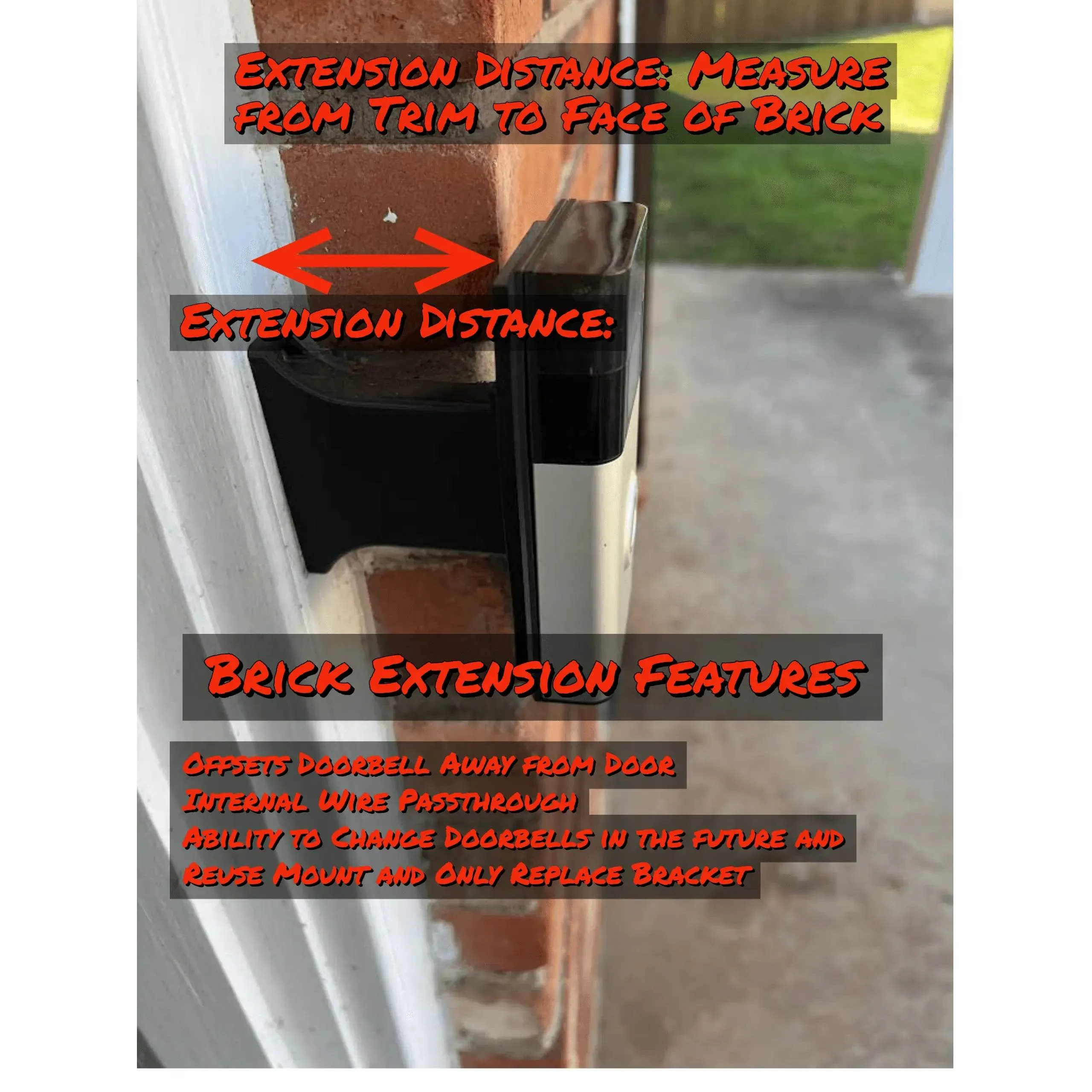 Eufy Single Camera Doorbell Brick Extension - 9/16in Wide, Full Offset