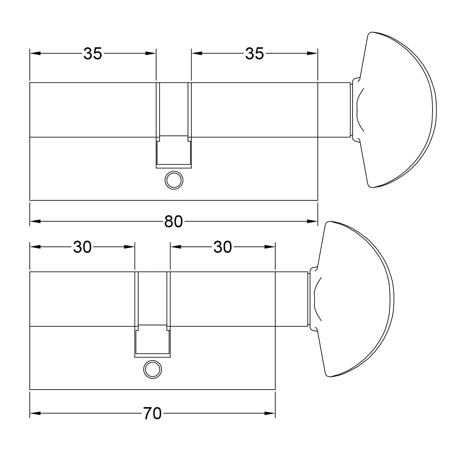 Euro 15 Pin Cylinder - Key to Turn