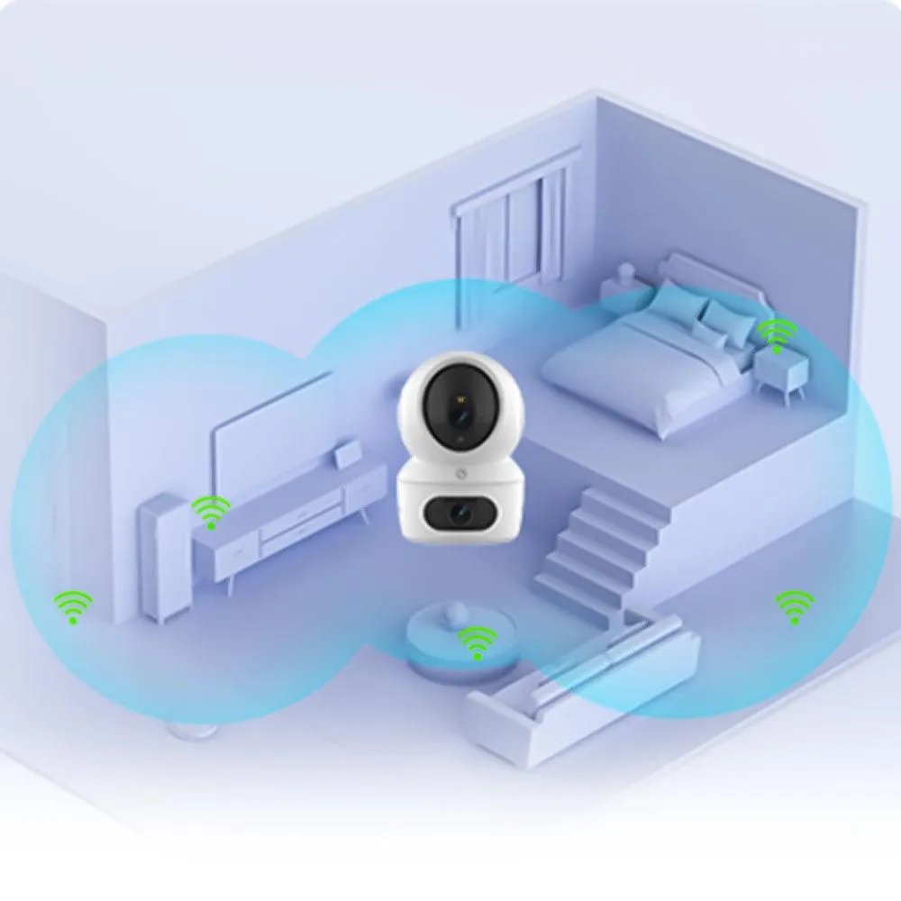 EZVIZ CS-H7C-R100-8G44WF Dual Lens Wi-Fi Pan & Tilt Indoor Security Camera 2K  4MP 2.8-6mm (Mic) (Full Color)