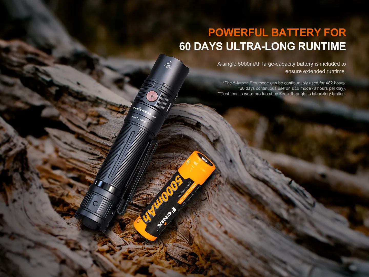 Fenix PD36R V2 Tactical LED Flashlight - White Camo Cerakote Finish