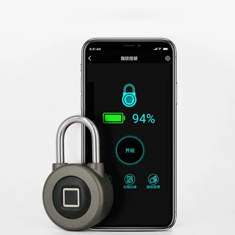 Fingerprint Intelligent Electric Lock Waterproof APP Bluetooth Padlock Keyless Smart Lock Secure Door Locks Anti-theft