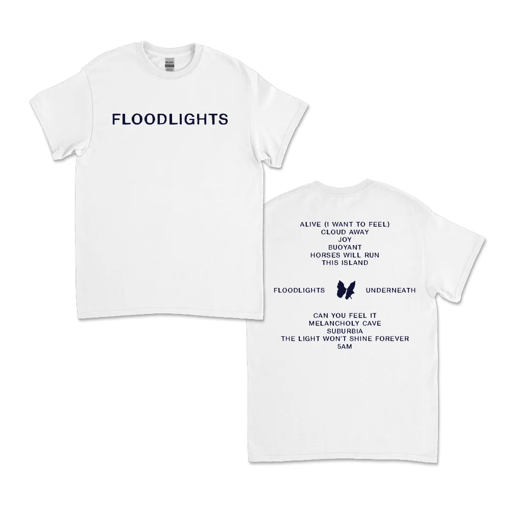 Floodlights / Underneath Vinyl & Type Tee White Bundle ***PRE ORDER***
