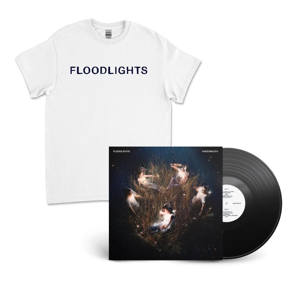 Floodlights / Underneath Vinyl & Type Tee White Bundle ***PRE ORDER***