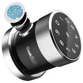 Geek Smart Door Lock - Keyless Fingerprint and Touchscreen Digital Door Lock, Secure Bluetooth, Easy Install, Great for Airbnb, Hotels and Offices, Homes, Apartments, Silver(Upgraded 3.0)