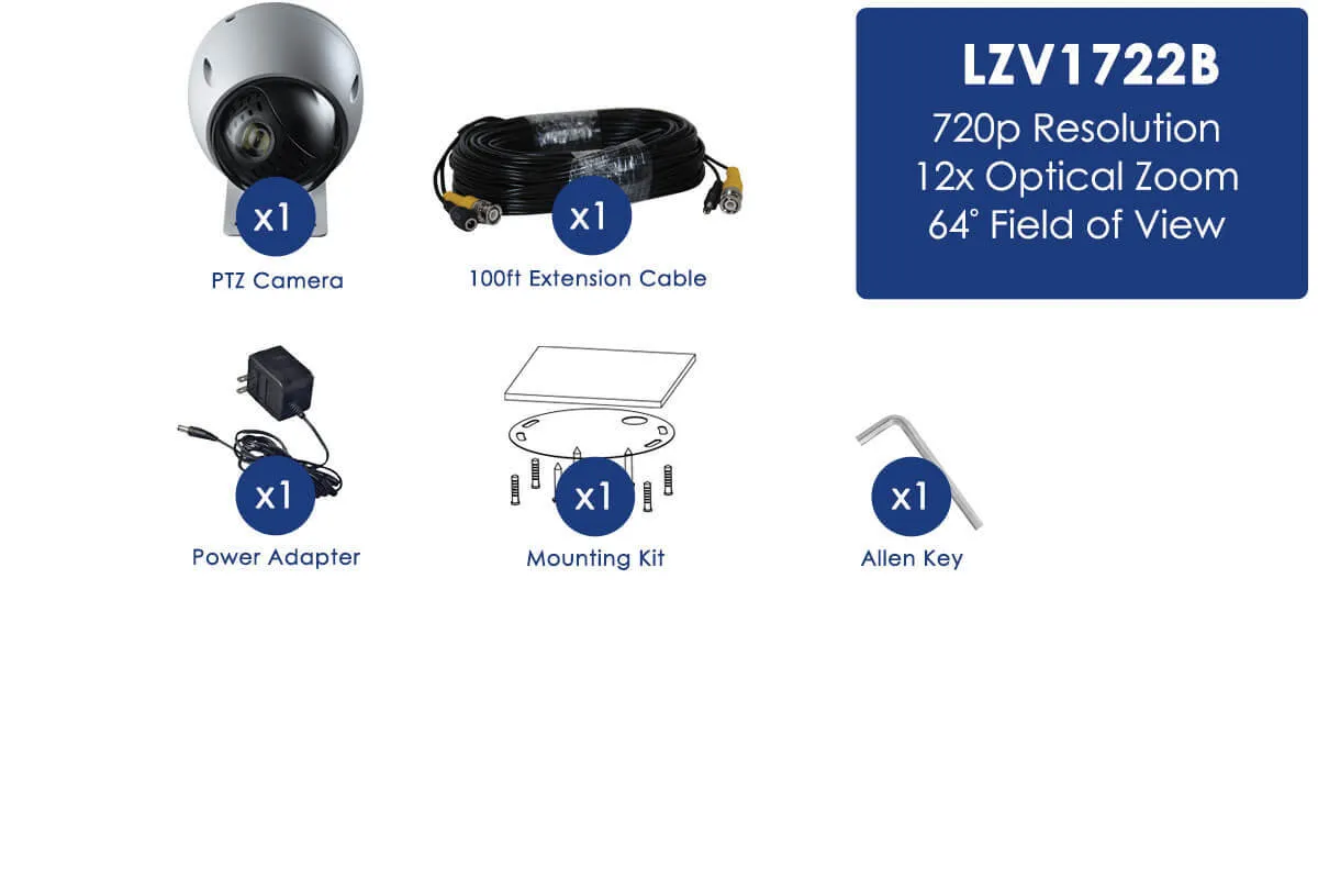 HD 720p Pan Tilt Zoom Camera with 12X Optical Zoom