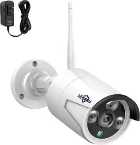 Hiseeu 3MP Outdoor Wifi Wireless Security Camera System, Waterproof Outdoor Indoor 3.6mm Lens IR Cut Day & Night Vision with Power Adapter, Compatible 10CH Wireless Security Camera System For Home
