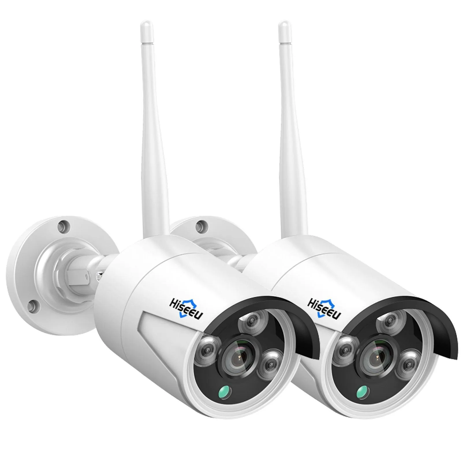 Hiseeu 3MP Outdoor Wifi Wireless Security Camera System, Waterproof Outdoor Indoor 3.6mm Lens IR Cut Day & Night Vision with Power Adapter, Compatible 10CH Wireless Security Camera System For Home