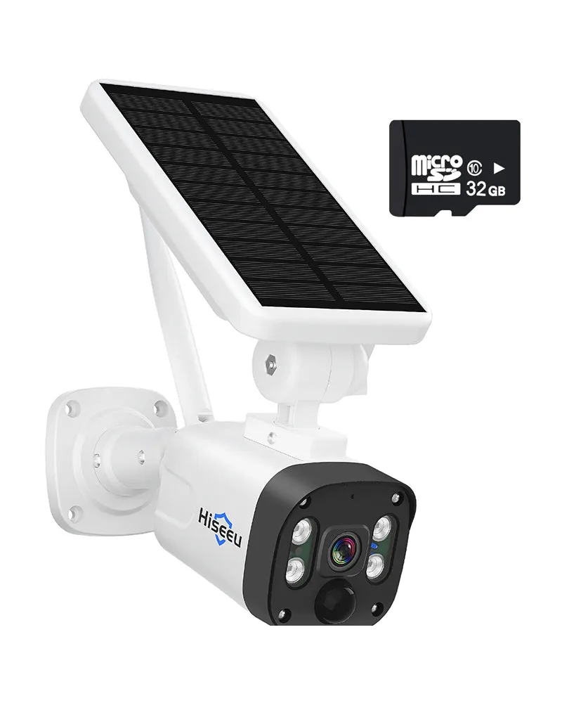 Hiseeu 4MP Solar Camera Battery Powered Outdoor Wireless Security Camera