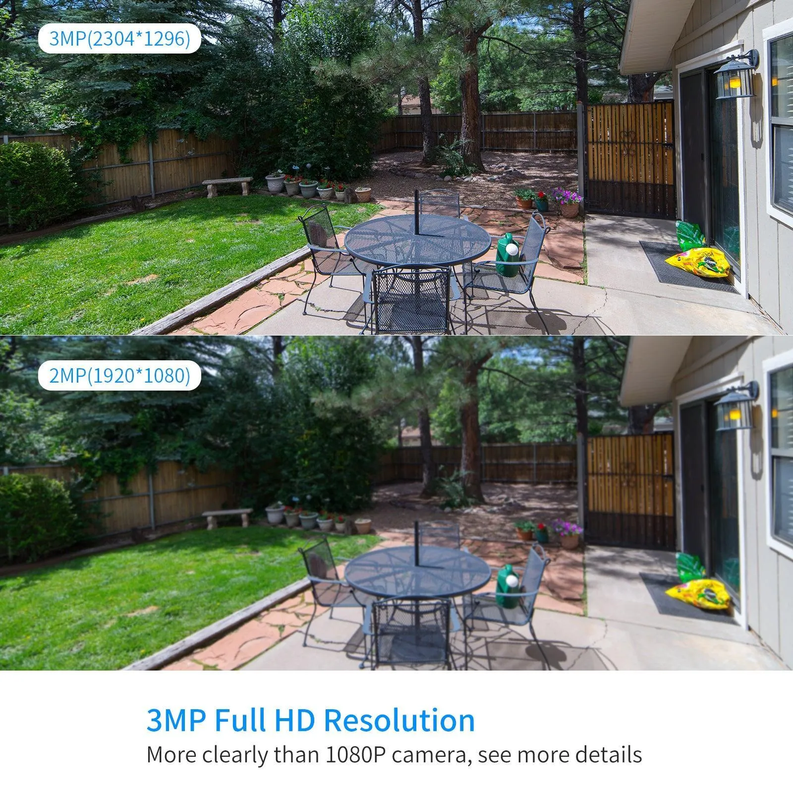 Hiseeu Camera Add on 3MP 5MP Outdoor Wireless Security Camera, Waterproof Outdoor Indoor 3.6mm Lens IR Cut Day & Night Vision with Power Adapter, Compatible 10CH Wireless Security Camera System