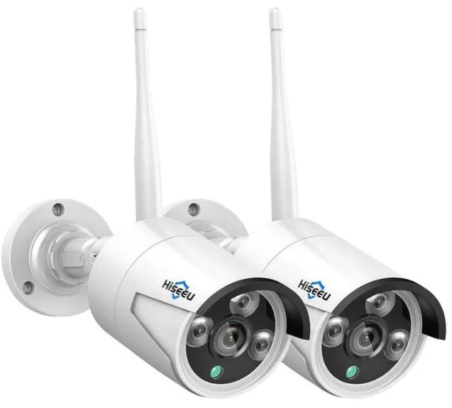 Hiseeu Camera Add on 3MP 5MP Outdoor Wireless Security Camera, Waterproof Outdoor Indoor 3.6mm Lens IR Cut Day & Night Vision with Power Adapter, Compatible 10CH Wireless Security Camera System