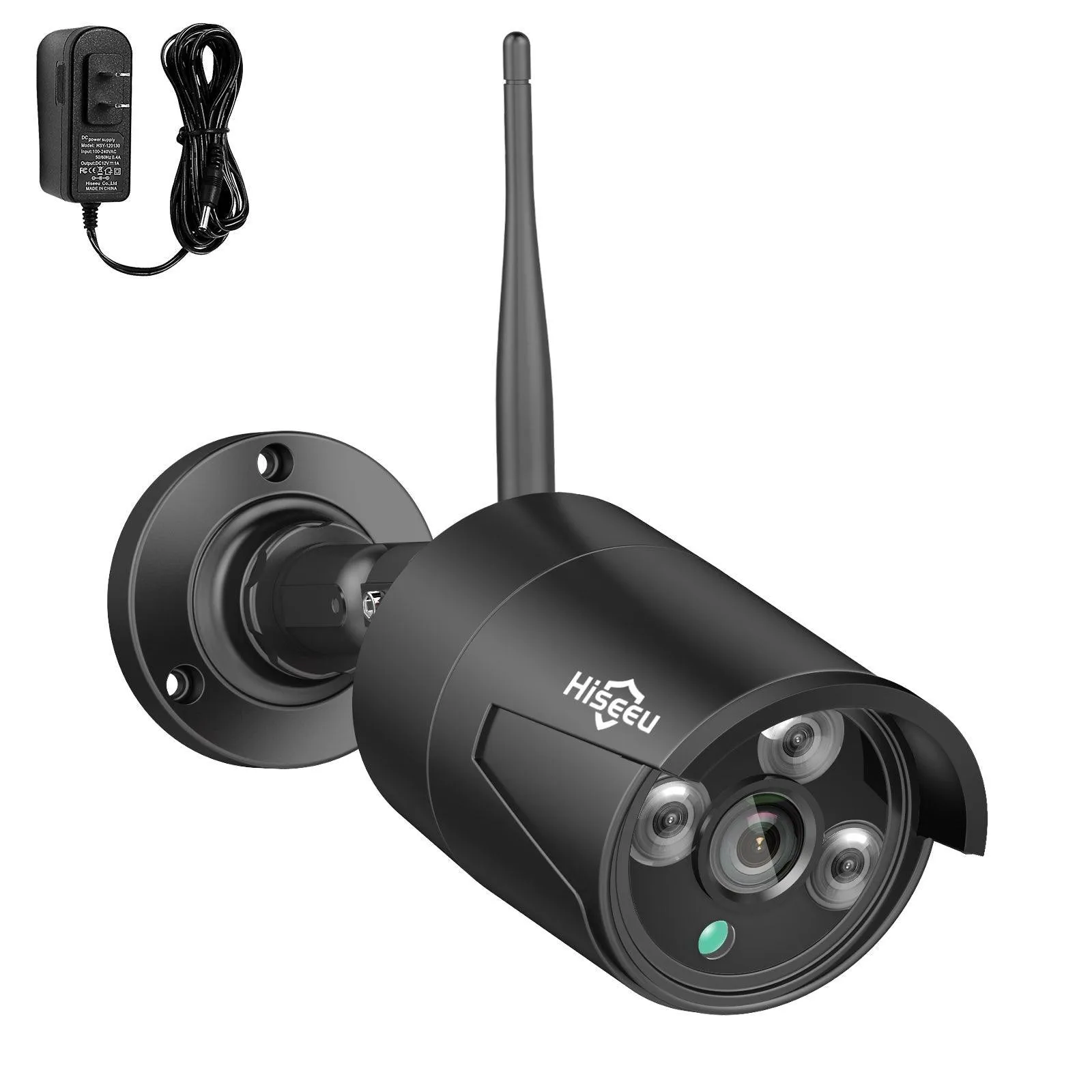 Hiseeu Camera Add on 3MP 5MP Outdoor Wireless Security Camera, Waterproof Outdoor Indoor 3.6mm Lens IR Cut Day & Night Vision with Power Adapter, Compatible 10CH Wireless Security Camera System