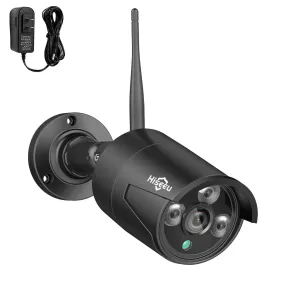 Hiseeu Camera Add on 3MP 5MP Outdoor Wireless Security Camera, Waterproof Outdoor Indoor 3.6mm Lens IR Cut Day & Night Vision with Power Adapter, Compatible 10CH Wireless Security Camera System