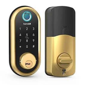 hornbill Smart Lock Deadbolt, Fingerprint Door Lock with Touchscreen Keypad, Bluetooth Electronic Keyless Entry Door Lock, Featuring Auto Lock, APP Control, Works with Alexa, Google Assistant