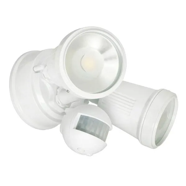 Hunter Twin LED Flood Light CCT with Sensor 22w in White or Black