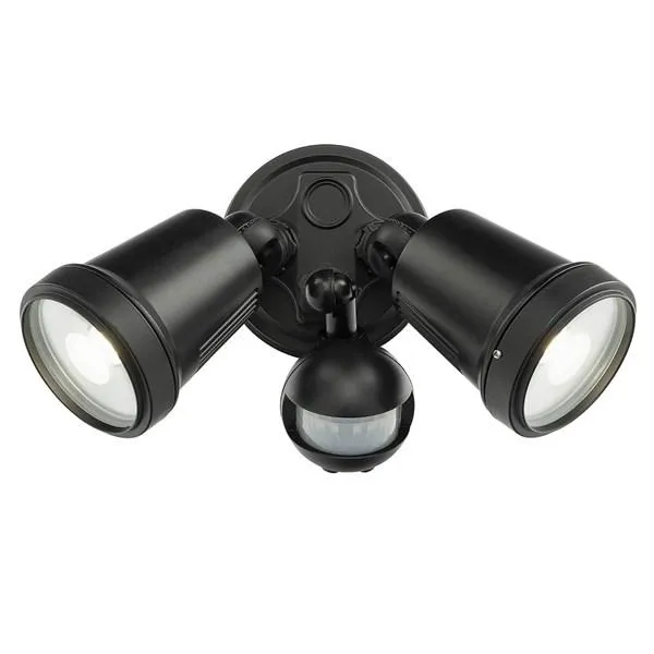 Hunter Twin LED Flood Light CCT with Sensor 22w in White or Black