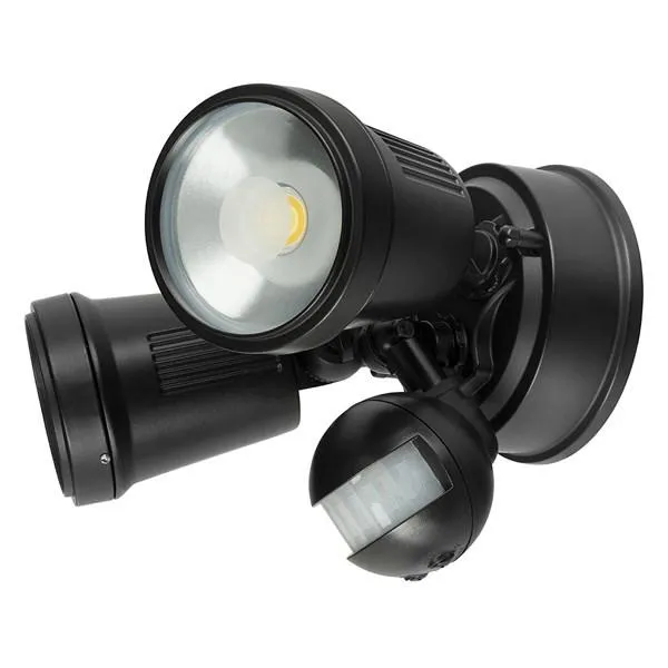 Hunter Twin LED Flood Light CCT with Sensor 22w in White or Black