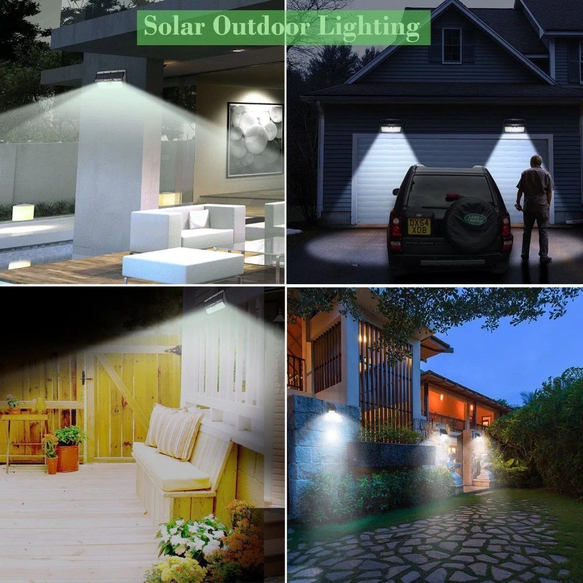 IP65 Waterproof Solar Lights Outdoor 55 LEDs Wall Solar Lights
