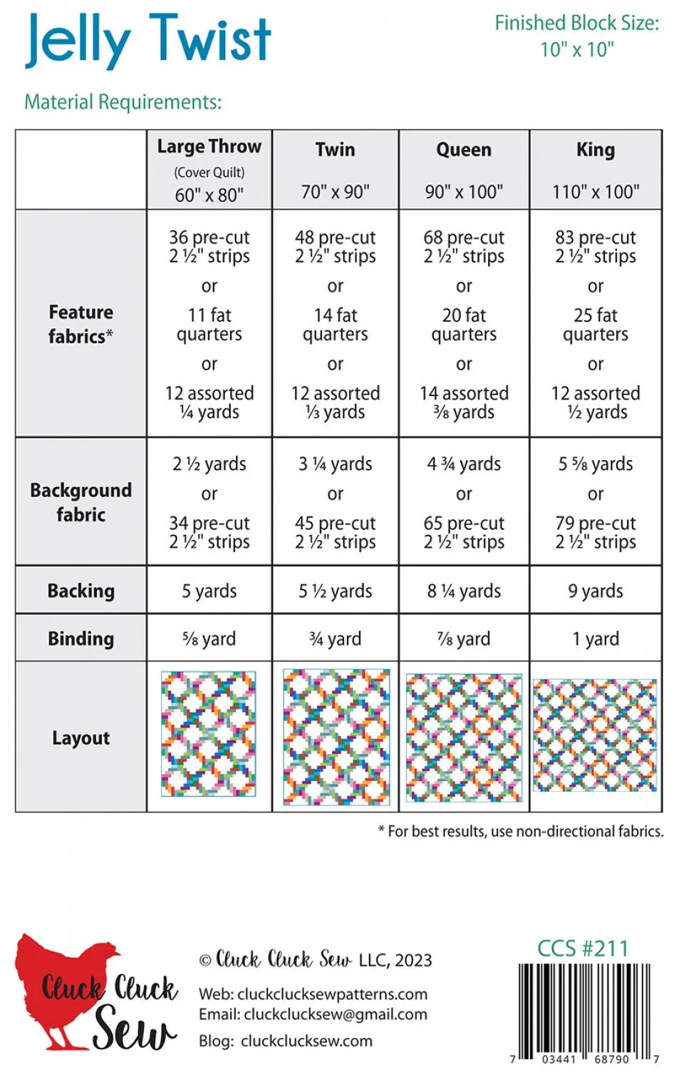 Jelly Twist Quilt Sewing Pattern